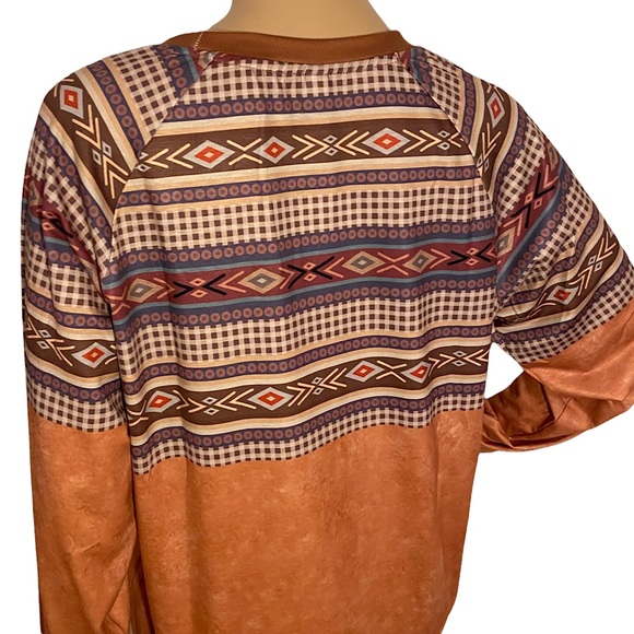 🆕 EXCLUSIVE  | SOUTHWESTERN CHECKERED SWEATSHIRT TOP  SZ L - Picture 9 of 15